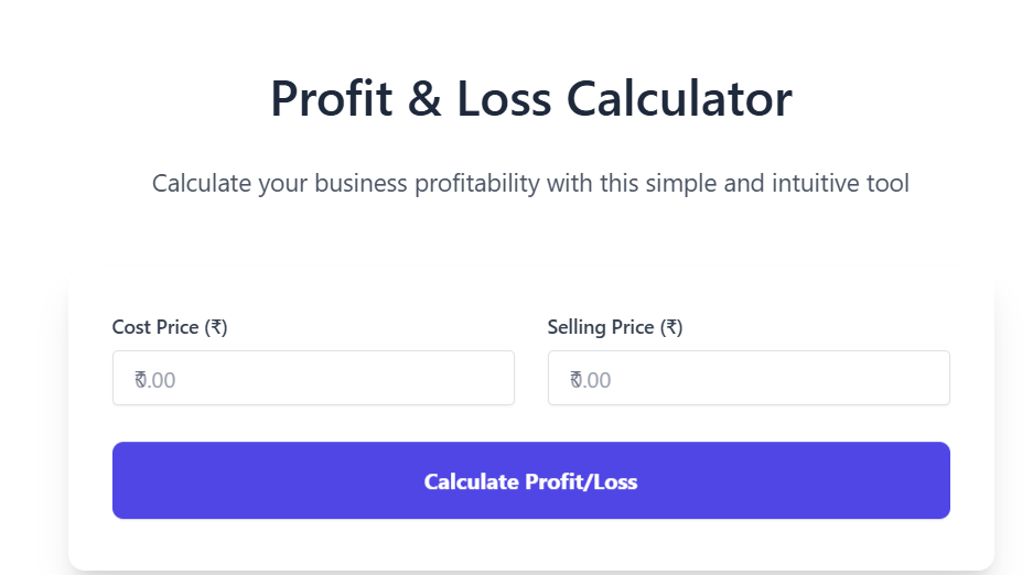 Profit & Loss Calculator